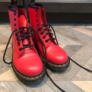 Red Leather Doc Martens! Never worn!